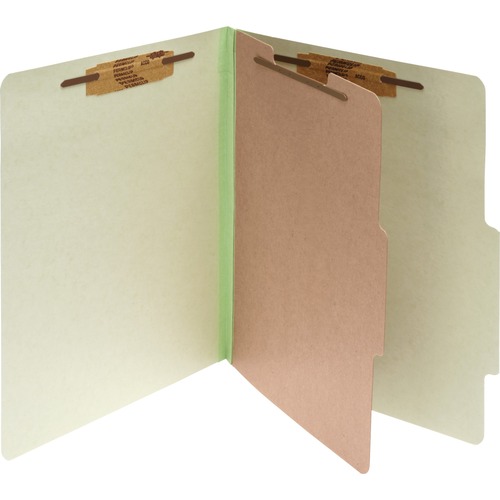 ACCO Legal Classification Folder - 2" Folder Capacity - 8 1/2" x 14" - 4 Fastener(s) - 1" Fastener Capacity for Folder - 1 Divider(s) - Pressboard, Tyvek - Leaf Green - 10 / Box