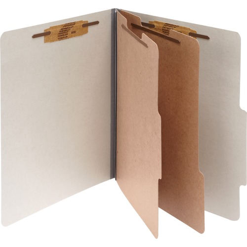 ACCO Legal Classification Folder - 3" Folder Capacity - 8 1/2" x 14" - 6 Fastener(s) - Folder - 2 Divider(s) - Pressboard, Tyvek - Mist Gray - 10 / Box