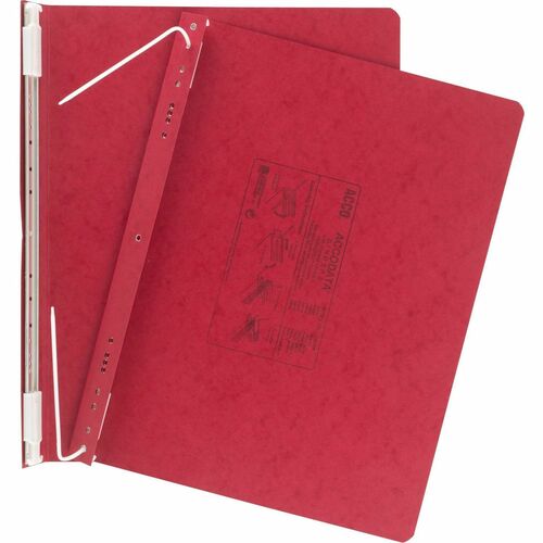 ACCO PRESSTEX Unburst Sheet Covers - 6" Binder Capacity - Fanfold - 11" x 14 7/8" Sheet Size - Executive Red - Recycled - Retractable Filing Hooks, Hanging System, Moisture Resistant, Water Resistant - 1 Each