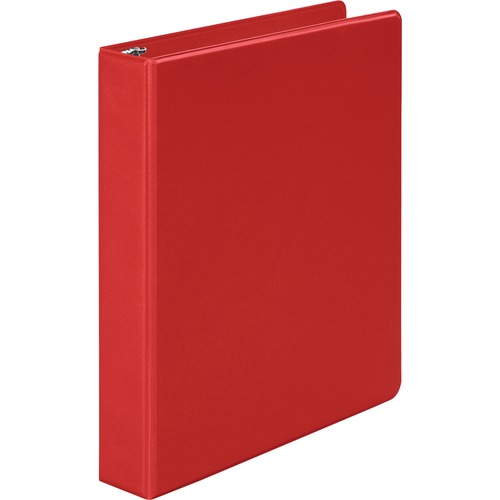 Wilson Jones 368 Basic Binder - 1 1/2" Binder Capacity - Letter - 8 1/2" x 11" Sheet Size - 330 Sheet Capacity - 3 Ring(s) - Fastener(s): Round Ring - Pocket(s): 2, Internal - Red - Eco-friendly, Opaque - 1 Each