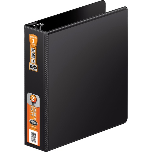 Wilson Jones Extra-Durable Hinge Heavy-Duty View Binder - 2" Binder Capacity - Letter - 8 1/2" x 11" Sheet Size - 550 Sheet Capacity - Fastener(s): D-Ring - Pocket(s): 2, Internal - Polypropylene - Black - Durable Hinge, PVC-free, Gap-free Ring, Heavy Dut