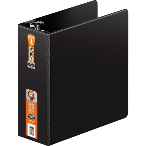 Wilson Jones Extra-Durable Hinge Heavy-Duty View Binder - 4" Binder Capacity - Letter - 8 1/2" x 11" Sheet Size - 700 Sheet Capacity - 3 x D-Ring Fastener(s) - 2 Internal Pocket(s) - Black - Locking Mechanism, Gap-free Ring, Locking Ring, Label Holder - 1