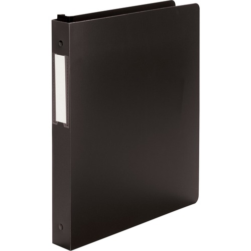 Wilson Jones Hanging DublLock Binder - 1" Binder Capacity - Letter - 8 1/2" x 11" Sheet Size - 175 Sheet Capacity - Fastener(s): Round Ring - Polypropylene, Vinyl - Black - Locking Ring, Retractable Filing Hooks, Heavy Duty, Label Holder, Opaque, Pocket, 