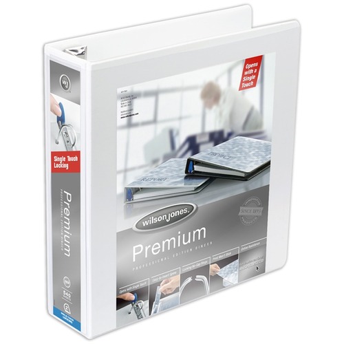 Wilson Jones Ultra-Duty View Binder - Extra-Durable Hinge - 2" Binder Capacity - Letter - 8 1/2" x 11" Sheet Size - 650 Sheet Capacity - 3 x D-Ring Fastener(s) - Vinyl - White - 1.60 lb - Locking Ring, Gap-free Ring, Non-stick, One Touch Ring, Heavy Duty 