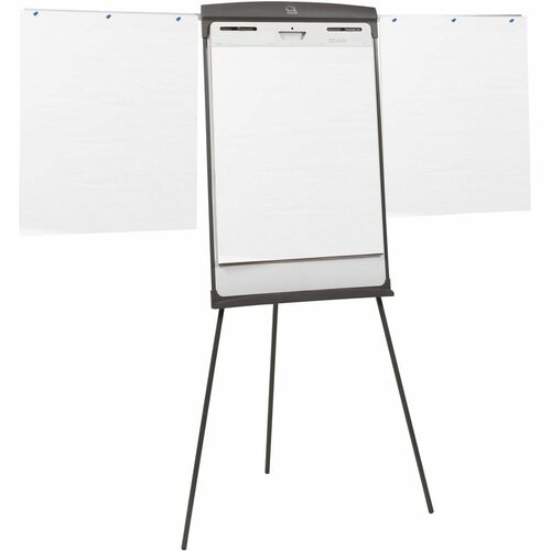 Quartet Standard Nano-Clean Magnetic Presentation Easel - 27" (2.2 ft) Width x 35" (2.9 ft) Height - White Painted Steel Surface - Graphite Frame - Vertical - Magnetic - 1 Each