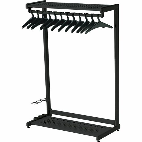 Quartet Two-Shelf Garment Rack - Freestanding - 12 Hangers Included - Contemporary/Modern - 48" Width x 61.50" Height - Black - 1 Each