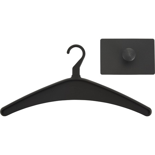 Quartet Single Post Magnetic Hook - 1 Hooks - 1 Hangers - for Coat, Jacket, Bag, Garment - Steel - Black - 1 Each