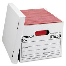 Sparco File Storage Box - Legal - 15" Width x 24" Depth - Cardboard - White - 12/BX