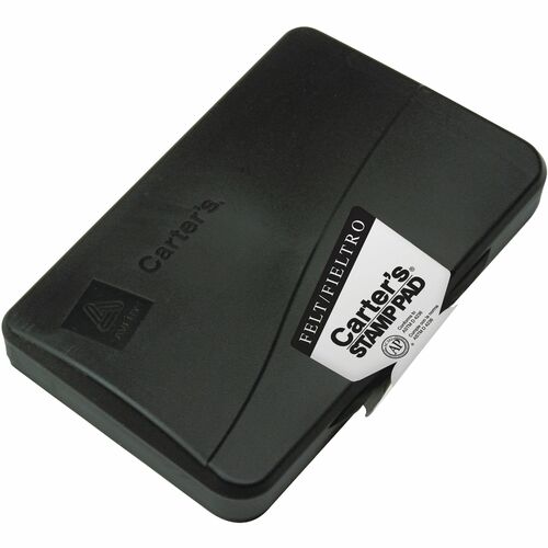 Carter's™ Reinkable Felt Stamp Pads - 1 Each - 3.3" Width x 6.3" Length - Felt Pad - Black Ink - Black