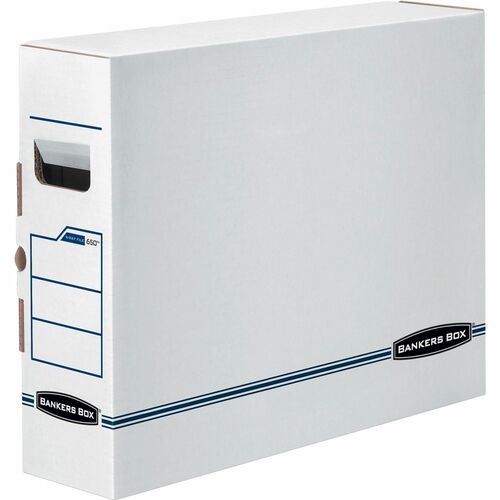 Bankers Box X-Ray Film Storage Boxes - Internal Dimensions: 5" Width x 18.75" Depth x 14.88" Height - External Dimensions: 5.3" Width x 19.8" Depth x 15.8" Height - Side Tuck, Locking Tab Closure - Heavy Duty - White, Blue - For Document - Recycled - 6 / 