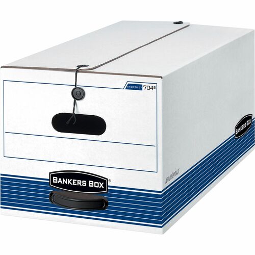Bankers Box STOR/FILE File Storage Box - Internal Dimensions: 12" Width x 24" Depth x 10" Height - External Dimensions: 12.3" Width x 24.1" Depth x 10.8" Height - Media Size Supported: Letter - String/Button Tie Closure - Medium Duty - Stackable - Corruga