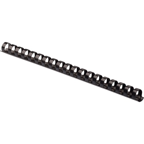 Fellowes Plastic Binding Combs - 0.4" Height x 10.8" Width x 0.4" Depth - 0.4" Maximum Capacity - 55 x Sheet Capacity - For Letter 8 1/2" x 11" Sheet - 19 x Rings - Round - Black - Plastic - 100 / Pack - Binding Spines & Strips - FEL52325