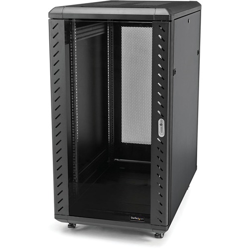 StarTech.com 22U 36in Knock-Down Server Rack Cabinet with Caster - Store your servers - network and telecommunications equipment securely in this 22U solid steel rack - Compatible with standardized rack-mountable equipment such as servers and KVM switches