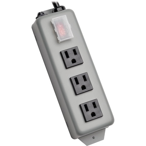 Tripp Lite Waber Industrial Power Strip 3-Outlet 6 ft. (1.83 m) Cord 5-15P Switch Guard - NEMA 5-15P - 3 NEMA 5-15R - 6ft