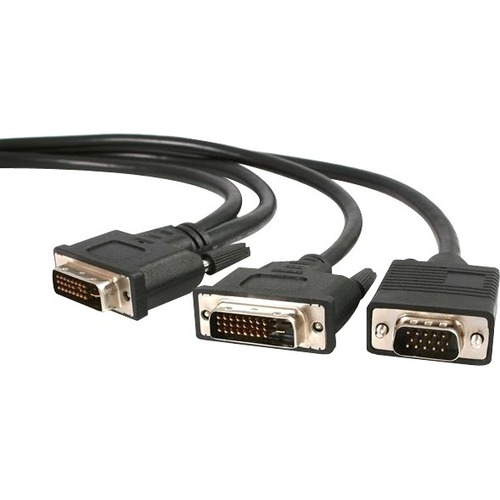 StarTech.com 6 ft DVI-I to DVI-D and HD15 VGA Video Splitter Cable - M/M - Connect a DVI-D and a VGA Monitor simultaneously to a single DVI-I video source - 6ft dvi to vga - dvi to vga adapter - 6ft dvi to vga cable - dvi to vga connector - dvi to vga con