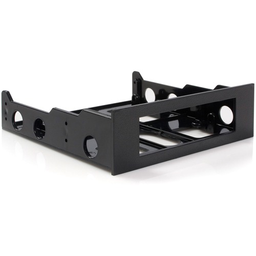 StarTech.com 3.5" to 5.25" Front Bay Mounting Bracket - Desktop Front Bay Adapter - Black - This 3.5" to 5.25" front bay mounting bracket lets you install 3.5" peripherals such as a floppy drive, external facing USB hub, media card reader or fan controlle