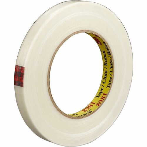 Scotch Premium-Grade Filament Tape - 60 yd Length x 0.75" Width - 6.6 mil Thickness - 3" Core - Synthetic Rubber - Glass Yarn Backing - Abrasion Resistant, Moisture Resistant, Curl Resistant - For Reinforcing, Banding - 1 / Roll - Clear