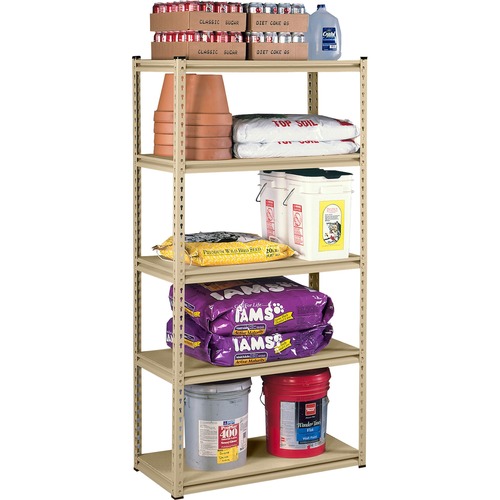 Tennsco Stur-D-Stor Steel Shelving - 48" x 24" x 84" - 850 lb Load Capacity - Sand - Recycled - Assembly Required