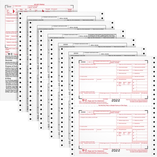 TOPS Carbonless Standard W-2 Tax Forms - 6 PartCarbonless Copy - 5.50" x 8.50" Sheet Size - White Sheet(s) - 24 / Pack