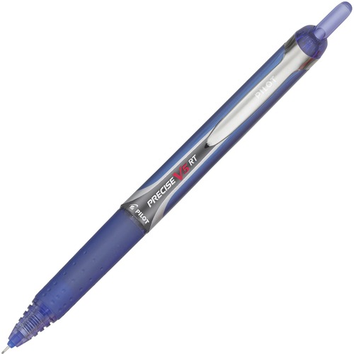 Pilot Precise V5 RT Extra-Fine Premium Retractable Rolling Ball Pens - Extra Fine Pen Point - 0.5 mm Pen Point Size - Needle Pen Point Style - Refillable - Retractable - Blue Water Based Ink - Blue Barrel - 1 Dozen