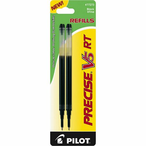 Pilot Precise V5 RT Premium Rolling Ball Pen Refills - 0.50 mm, Extra Fine Point - Black Ink - 2 / Pack