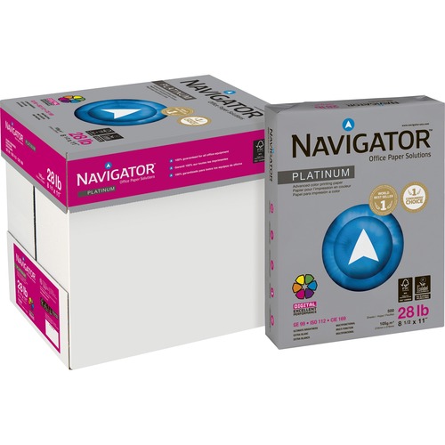 Navigator Platinum Office Multipurpose Paper - 99 Brightness - Letter - 8 1/2" x 11" - 28 lb Basis Weight - Smooth - 2500 / Carton - Jam-free - Bright White
