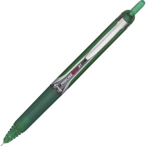Pilot Precise V5 RT Premium Rolling Ball Pen - Extra Fine Pen Point - 0.5 mm Pen Point Size - Needle Pen Point Style - Refillable - Retractable - Green Liquid Ink - Green Barrel - 1 Each