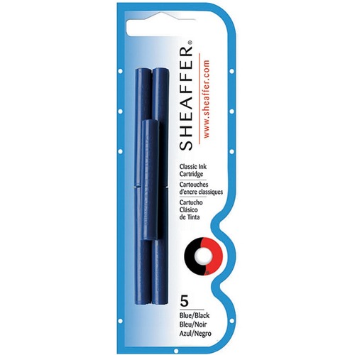 Sheaffer Skrip Ink Cartridge - Blue, Black Ink - 5 / Pack - Felt-tip/Porous Point Pens - SHF96310