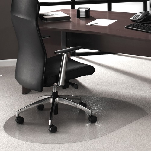 Ultimat® Polycarbonate Contoured Chair Mat for Carpets up to 1/2" - 39 x 49" - Clear Contoured Polycarbonate Chair Mat For Carpets - 49" L x 39" W x 0.085" D