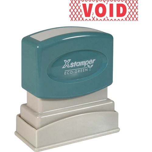 Xstamper Pre-Inked VOID One Color Title Stamp - Message Stamp - "VOID" - 0.50" Impression Width x 1.63" Impression Length - 100000 Impression(s) - Red - Recycled - 1 Each