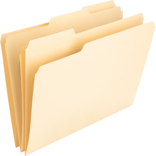 Nature Saver 1/3 Tab Cut Letter Recycled Top Tab File Folder - 8 1/2" x 11" - 3/4" Expansion - Top Tab Location - Assorted Tab Position - Manila - Manila - 100% Recycled - 100 / Box