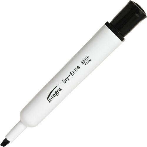 Integra Chisel Point Dry-erase Markers - Chisel Marker Point Style - Black - 12 / Dozen - Dry Erase Markers - ITA30010