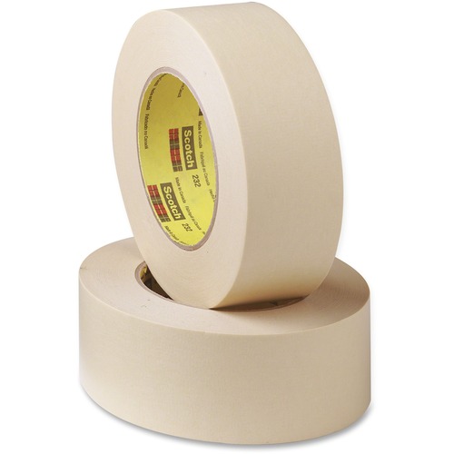 Scotch 232 High-performance Masking Tape - 60 yd Length x 2" Width x 6.3 mil Thickness - 3" Core - Tan - Rubber Backing - Solvent Resistant - For Masking - 1 Roll