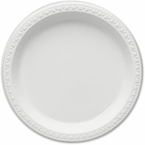 Tablemate 9" Plastic Plates - 9" Diameter - White - 125 / Pack