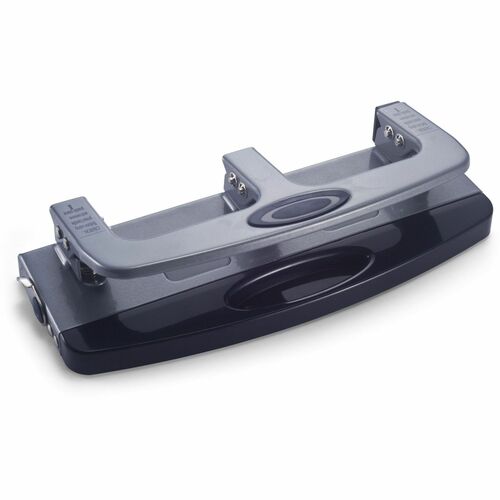 Officemate Deluxe 3-Hole Punch - 3 Punch Head(s) - 20 Sheet of 20lb Paper - 9/32" Punch Size - Silver