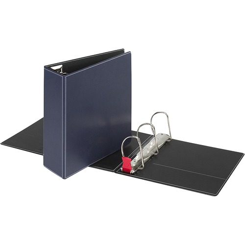 Cardinal Premier Easy Open Locking Slant-D Binders - 4" Binder Capacity - Letter - 8 1/2" x 11" Sheet Size - 775 Sheet Capacity - 3 x D-Ring Fastener(s) - 2 Inside Front & Back Pocket(s) - Polypropylene - Navy - 870.9 g - Recycled - Locking Mechanism, One - Standard Ring Binders - CRD18753