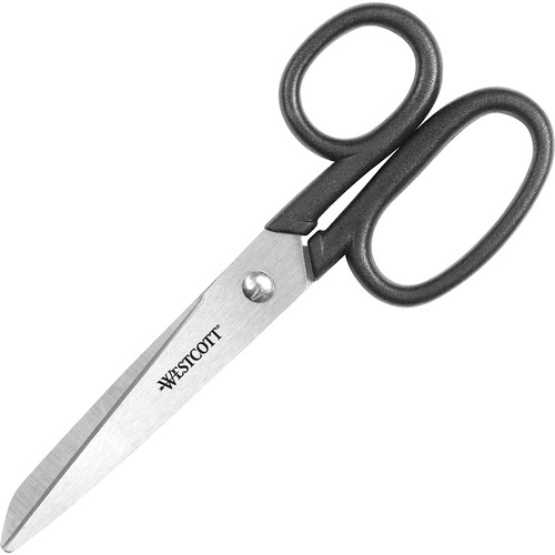 Westcott All Purpose Kleencut 6" Straight Scissors - 2.75" Cutting Length - 6" Overall Length - Stainless Steel - Straight Tip - Black - 1 Each