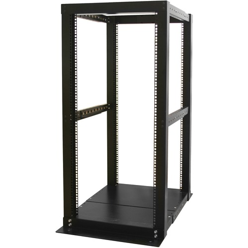 StarTech.com 25U Adjustable Depth 4 Post Open Frame Server Rack Cabinet - Store your servers, network and telecommunications equipment in this 25U open-frame rack - 25U Adjustable Depth 4 Post Open Frame Server Rack Cabinet - Open Frame Equipment Rack - 2
