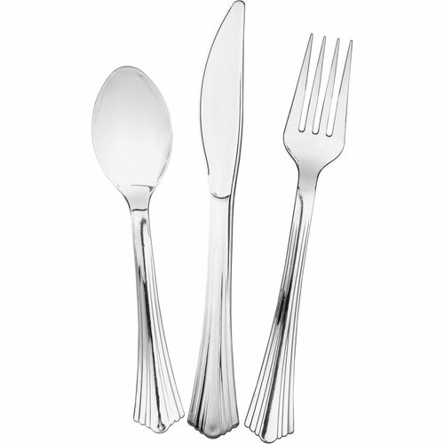 Reflections TableLux Fork Knife & Spoon Combo - Flatware Set - 25 x Spoon - 25 x Fork - 25 x Knife - Silver - 75 / Pack