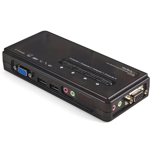 StarTech.com SV411KUSB - KVM / audio switch - USB - 4 ports - 1 local user - Control 4 USB enabled computers with this complete KVM kit including cables - usb kvm switch - 4 port kvm switch - vga kvm switch - desktop kvm switch - usb kvm switch 4 port