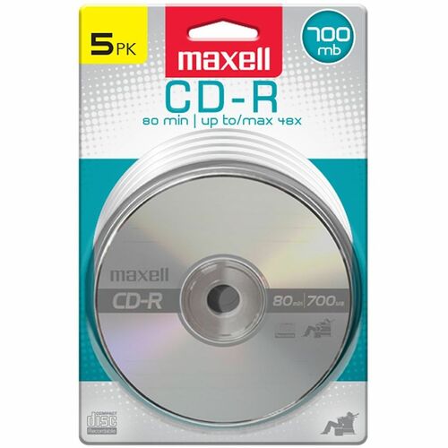 Maxell 40x CD-R Media - 700MB - 120mm Standard - 5 Pack