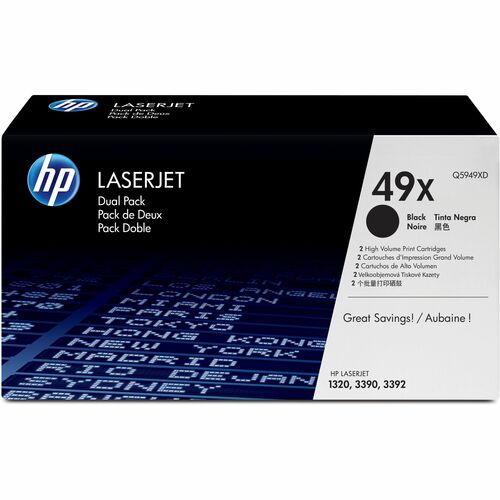 HP 49XD (Q5949XD) Original Toner Cartridge - Dual Pack - Laser - 6000 Pages - Black