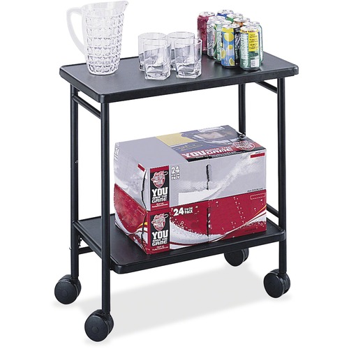 Safco Beverage Folding Cart - 60 lb Load Capacity - 4 Casters - 3" Caster Size - Steel - 30" Length x 26" Width x 15" Depth - Black - 1 Each
