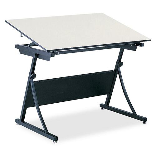 Safco PlanMaster Adjustable Drafting Table Top - White Rectangle Top - 100 lb Capacity - 37.50" Table Top Length x 60" Table Top Width x 0.75" Table Top Thickness - Assembly Required - Melamine - 1 Each