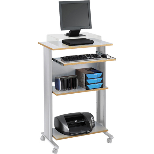 Safco Muv Stand-up Workstation - Rectangle Top - 29.5" Table Top Width x 19.8" Table Top Depth x 0.8" Table Top Thickness - 45" Height x 29.5" Width x 22" Depth - Assembly Required - Gray, Laminated, Melamine - Workstations/Computer Desks - SAF1923GR