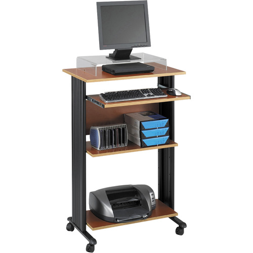 Safco Muv Stand-up Workstation - Rectangle Top - 29.5" Table Top Width x 19.8" Table Top Depth x 0.8" Table Top Thickness - 45" Height x 29.5" Width x 22" Depth - Assembly Required - Cherry, Laminated, Melamine