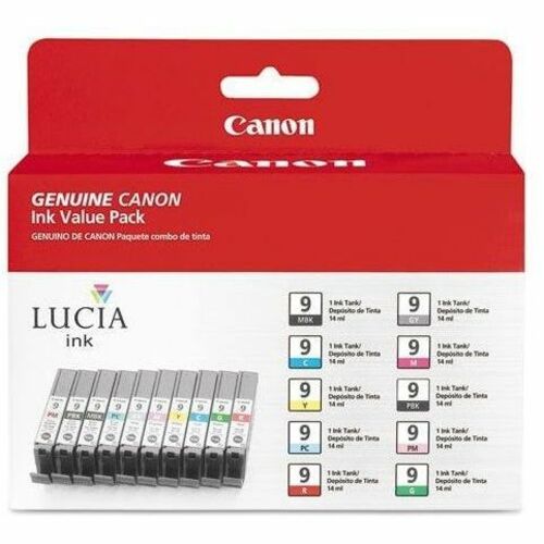 Canon PGI-9 Value Pack Color Ink Cartridge - Inkjet - Matte Black, Photo Black, Gray, Cyan, Magenta, Yellow, Photo Cyan, Photo Magenta, Red, Green