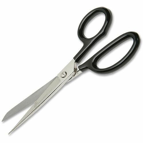 SKILCRAFT Straight Shears - 3" Cutting Length - 7" Overall Length - Straight-left/right - Pointed Tip - Black - 1 Each