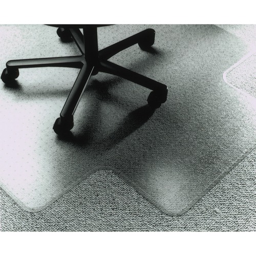 SKILCRAFT Vinyl Chairmat - Carpeted Floor - 60" Length x 60" Width x 0.14" Thickness - Polyvinyl Chloride (PVC) - Clear