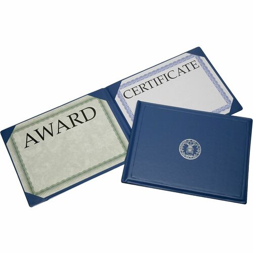 SKILCRAFT Award Certificate Binder With Silver Air Force Seal - Letter - 8.5" x 11" - 2 Certificate - 1 Each - Blue